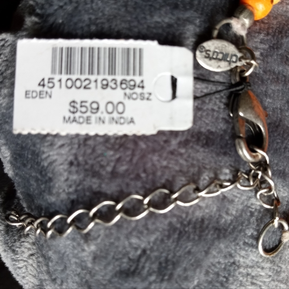 Chico's Three Strand Orange and Black Speckled Necklace - Picture 8 of 8